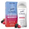 Secret Clinical Strength 100HR Defense, Invisible Solid Antiperspirant Deodorant for Women, Paige Bueckers Edition, Triple Threat Sweat Protection, Hyaluronic Acid, Buzzer Beater Berry Scent, 2.6 oz