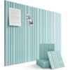 SECUPEN 12 Pack Self Adhesive Felt Wall Tiles, 11.8" x 11.8" High Density Bulletin Board Panels with Push Pins, Peel and Stick Pin Board for Office, Bedroom, Classroom, Lake Blue