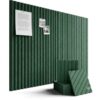 SECUPEN 12 Pack Self Adhesive Felt Wall Tiles, 11.8" x 11.8" High Density Bulletin Board Panels with Push Pins, Peel and Stick Pin Board for Office, Bedroom, Classroom, Dark Green