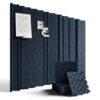 SECUPEN 12 Pack Self Adhesive Felt Wall Tiles, 11.8" x 11.8" High Density Bulletin Board Panels with Push Pins, Peel and Stick Pin Board for Office, Bedroom, Classroom, Navy Blue