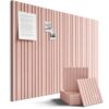 SECUPEN 12 Pack Self Adhesive Felt Wall Tiles, 11.8" x 11.8" High Density Bulletin Board Panels with Push Pins, Peel and Stick Pin Board for Office, Bedroom, Classroom, Light Pink