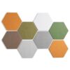 SECUPEN Hexagon Felt Bulletin Board Tiles, 12 Pack Multicolor Felt Wall Tiles in Cream White, Sage Green, Taupe Brown and Terracotta Red, Self-Adhesive Felt Board for Office, Classroom and Home
