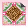 Seenelling Mahjong Mat with Rules Non-Slip Noise Reduction Gaming Mat Multi Purpose Game Table Cover for Mahjong Card Board Tile Games(Leopard Print)