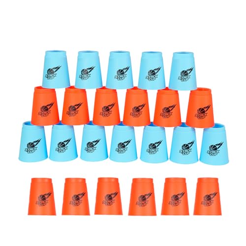 SEISSO Sport Stacking Cups Set,Stacking Cup Classic Speed Training Game for Kids Adults, Plastic Speed Stacking Cups Family Game Toy for Boy Girl Party Challenge Competition Travel Gift Blue+ Red