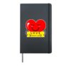 Self Love Affirmation with Happy Red Heart Character Hardcover Journal, Black