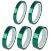 Selvotran 5 Pack Green High-Temperature Tape, Masking Tape for Electroplating, Spray Painting and Powder Coating, Acid and Alkali Use, Insulation Tape for High Heat Jobs, Heat Tolerant Adhesive Tape