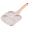 Selvotran Egg Frying Pan, 3 in 1 Non Stick Skillet for Cooking Eggs and Burgers, Compatible with Induction and Gas Stoves, 2 Egg and 1 Square Frying Area, Easy to Clean for Home Kitchen