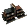 SENECESLI Bookends Retro Style Shelves, Books Ends Stand with Drawers,