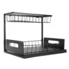 SENECESLI Under Sink Storage Rack, 2 Tier Pull Out Cabinet Organizer,