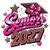 Senior Class of 2027 Retro Graduation Vinyl Sticker，2：2.8X3.9 inch