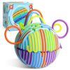 Sensory Fidget Toys for Kids, Sensory Activity Ball with 20 Strings, Sensory Toys for Autism ADHD Calming Focus Stress Relief, Travel Game Car Road Trip Airplane Activity Toys with Storage Bag