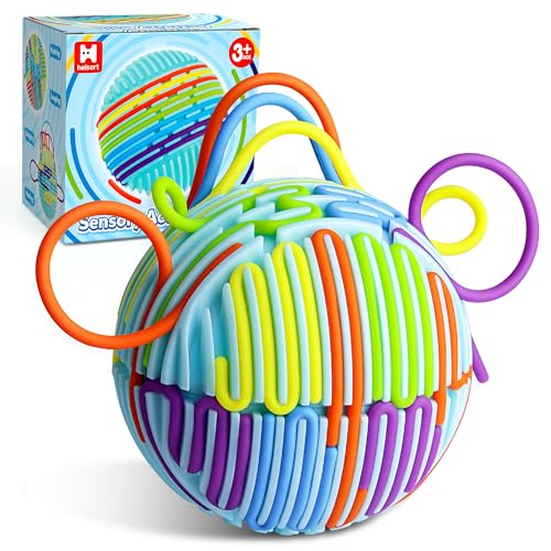 Sensory Fidget Toys for Kids, Sensory Activity Ball with 20 Strings, Sensory Toys for Autism ADHD Calming Focus Stress Relief, Travel Game Car Road Trip Airplane Activity Toys with Storage Bag