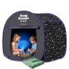 Sensory Tent for Kids Blackout Pop Up Play Tent for Relax & Claming Down, Clam Corner with Fiber Optic Lamp & Glow in The Dark Blanket for Children Ages 3 Years & up