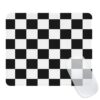 Seorsok Black and White Geometric Checkered Mouse Mat,Premium Textured Mouse Pads for Office Laptop,Washable Square Aesthetic Mousepads Extended Stitched Edges Non Slip Rubber Base 9.5"x7.8"x0.12"