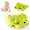 Seozio Dinosaur Baby Musical Toys for Toddlers, Dinosaur Tummy Time Toy with Musical for Baby 6-12 Month, Early Learning Educational Crawling Toys Gifts for Toddlers Ages 1-3.