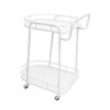Serving Cart, Metal Multi-Function, White, Large 2-Tier