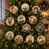 Set of 12 DIY Kitten Pearl Diamond Art Painting Christmas Ornaments