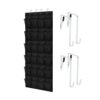 Set of 2 Black Hanging Shoe Storage Organizers 24 Mesh Pockets Over Door Design for Closet Bedroom Entryway
