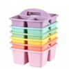 Set of 6 Classroom Caddy, Small Plastic Storage Caddy with Handle, Morandi