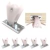 Set of 6 Roman blind pulleys with metal and plastic elements for functional cord routing in residential environments