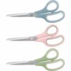 Sewing Scissors 8.5" Pastel Scissors 3 Pack Stainless Steel | All Purpose Scissors for Office Home Comfort Grip Right/Left Hand