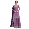 Seyuri Ready to Wear Plus Size Salwar Outfit For Pakistani Women Eid Celebration Festive Sharara Suit (US, Alpha, 4X-Large, Regular, Regular, Purple 1)
