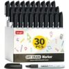 SFAIH Whiteboard Markers Fine Tip - Black,30 Pack