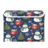Sgaesgte Snowman Hot Cocoa Storage Bin with Lid Collapsible Box 1 Pcs