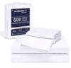 SGI bedding 108" W x 108" L 4Pc Alaskan King Sheet Set 100% Egyptian Cotton - 600 TC Fits 15" Deep Pocket - Soft Breathable Oversized Sheets, for Extra Large Beds - White