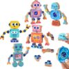SHAPGEI Wooden Robot Building Toys for Kids Fine Motor Skill
