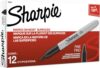 Sharpie Permanent Markers, Fine Tip, Black, 12 Count - Quick Drying, Fade Resistant, For Wood, Plastic, Paper, Metal, And More