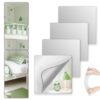 Shatterproof Peel And Stick on Mirror Tiles for Wall Decorative, 4 pcs 12.1”x12.1” Unbreakable Small Mirrors For Wall Classroom Decor, Toddlers Mirror for Kids Bedroom, Plastic Door Adhesive Mirrors
