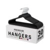 SHERANI Velvet Hangers, Heavy Duty 69g Non Slip Clothes Hangers with 360° Swivel Hook, Space Saving Felt Hangers for Suits, Coats & Dresses, 44cm x 23cm Box Packing - Black - Pack of 30