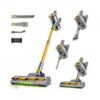 Shieal Cordless Stick Vacuum Cleaner - 45KPA Powerful Suction Vacuum with 45 Min Runtime, Detachable Battery, Anti-Tangle & 1.5L Dust Cup, 8 in 1 Vacuum Cleaner for Pet Hair, Carpet, HardFloor, Blue