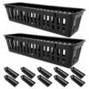SHINEOFI 12pcs Plastic Desk Storage Organizer Basket with Compartments