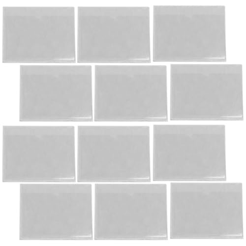 SHINEOFI 20pcs Self-adhesive Pvc Label Holder Pockets for Index Cards with Water and Fingerprint Protection, Card Holders for Small Storage Boxes and Classification Marking in Office