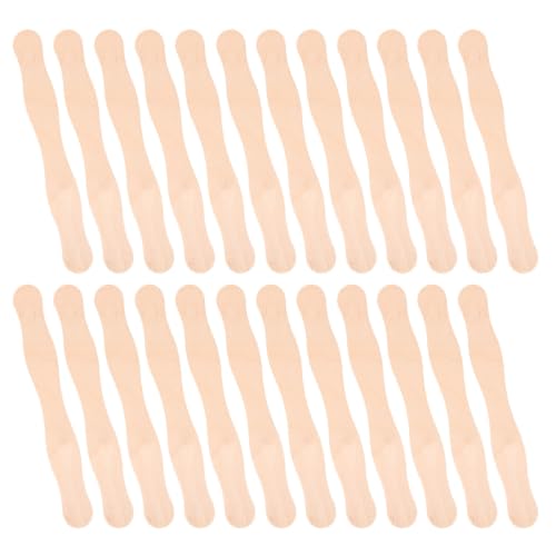 SHINEOFI 70pcs Wavy Wooden Fan Handles for Crafts, 8 Inch Wooden Stems Suitable for Wedding Program Fans and Art Projects, Natural Wood Material with Khaki Color, for Festive Celebrations