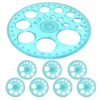 SHINEOFI 8pcs Plastic Circle Stencil Template with 360 Degree Protractor and Geometric Drawing Ruler for Students and Designers Featuring Compact Size and Smooth Edges for Indoor Design