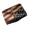 SHINEOFI Vintage USA Flag Bible Carrying Case with Handle Faux Leather Protective Organizer Bag with Zipper Closure for Church Events Stylish Book Tote for Men