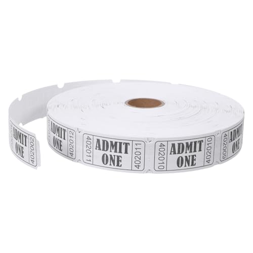 SHINEOFI White Raffle Tickets Roll for Events and Fundraisers with Consecutive Numbers, Paper Material, Time-Saving Entry Feature, Stylish Design, and Enduring Print for Easy Prize