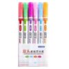 SHINLHUA 6Pcs Double Ended Flower Outline Highlighter Markers, Double head
