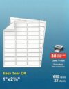 Shipping Address Labels, 1" x 2‑5/8, 690 Labels Total 23 Sheets