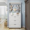Shoe Tower Organizer, Easy Assembly Bamboo Shoe Storage Cabinet, Large Capacity for Entryway, Hallway, Living Room