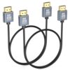 Short HDMI Cable 8K 2FT 2-Pack, Ultra Thin HDMI 2.1 48Gbps High Speed
