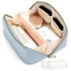 SHOWKOO Cosmetic Bag for Women, WideOpen Travel Makeup Bag with Compartment