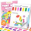 Shuttle Art Paint with Water Coloring Book for Kids, 25 Princess Themed Pages with 2 Brushes, Mess-Free Watercolor Paint Set, Travel-Friendly Art Craft Gift for Toddlers, Birthday Christmas Gift