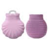 Silica Gel Hot Water Bottle,with Knitted Cover,Mini Hot Water Bag,Portable Removeable & Washable Knit Bottle Covers,Microwave Oven Heating Available,Great Gift for Women,Seniors & Children