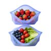 Silicone Bags 2 Pieces Portable – Stand Up Pouches Heat Resistant Reusable