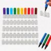Silicone Marker Cap Holder, 5 Pack Silicone Organizers with 10 Slots Each for Broad Tip Markers, Colored Lids, Classroom Desk (White)