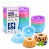 Silicone Muffin Baking Cups Reusable Nonstick Cupcake Liners Molds Sets